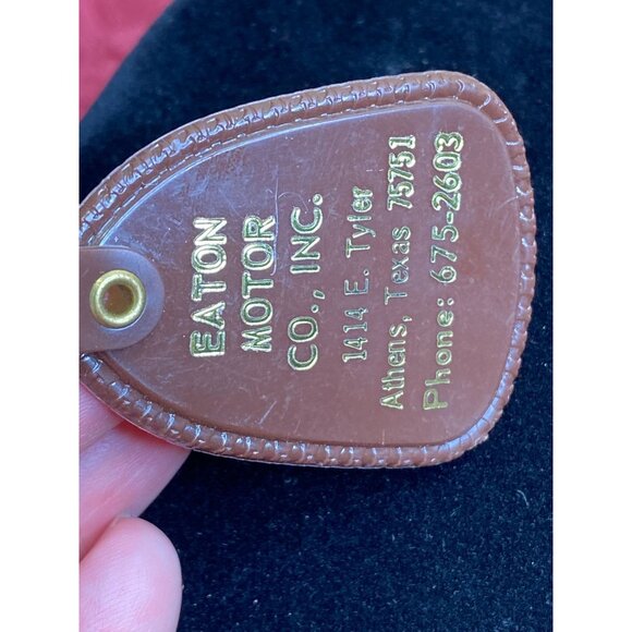 Vtg Pontiac Buick Oldsmobile Eaton Motor Co. Athens Tx Key Ring Chain Brown Mopa - Picture 3 of 6